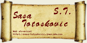 Saša Totošković vizit kartica